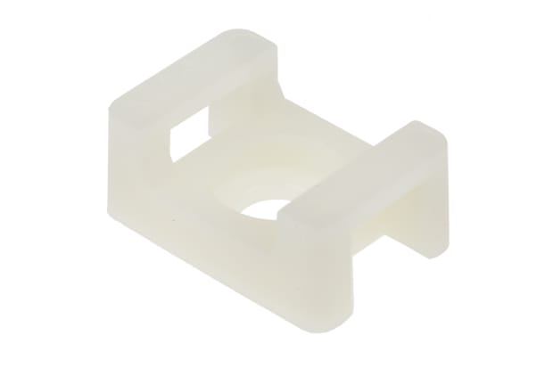 RS PRO White Cable Tie Mount 16 mm x 23mm, 9mm Max. Cable Tie Width