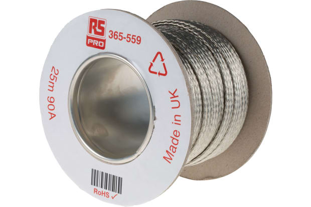 RS PRO, 25m9.05 mm² 90 ATinned Copper, 24 x 12 x 0.20 mm Single Core