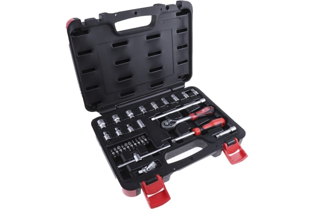RS PRO 29-Piece Metric 1/4 in Standard Socket/Bit Set with Ratchet