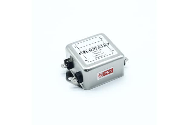 RS PRO 10A 250V交流 50/60Hz，机箱安装EMI滤波器，快速连接，单相
