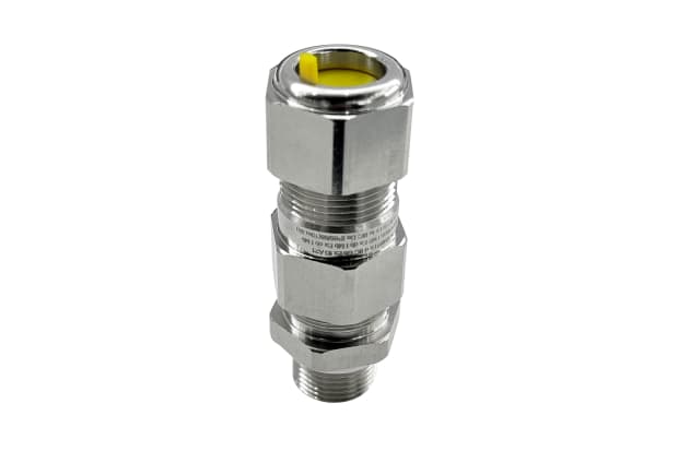 RS PRO Silver Brass Cable Gland, M20 Thread, 9.5mm Min, 16mm Max, IP68