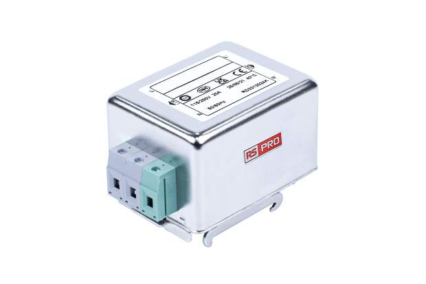 RS PRO 20A 115/250 V交流 50 → 60Hz，DIN导轨电源线滤波器，接线端子，单相